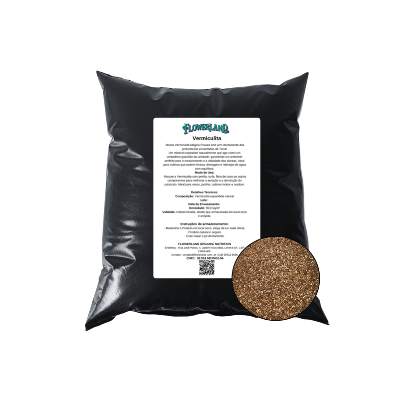 Vermiculita Expandida FlowerLand – Leveza, Aeração e Umidade na Medida Certa